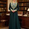spring new arrivals: european and american style long sleeve casual dress - simple, elegant, and fashionable printed maxi dress