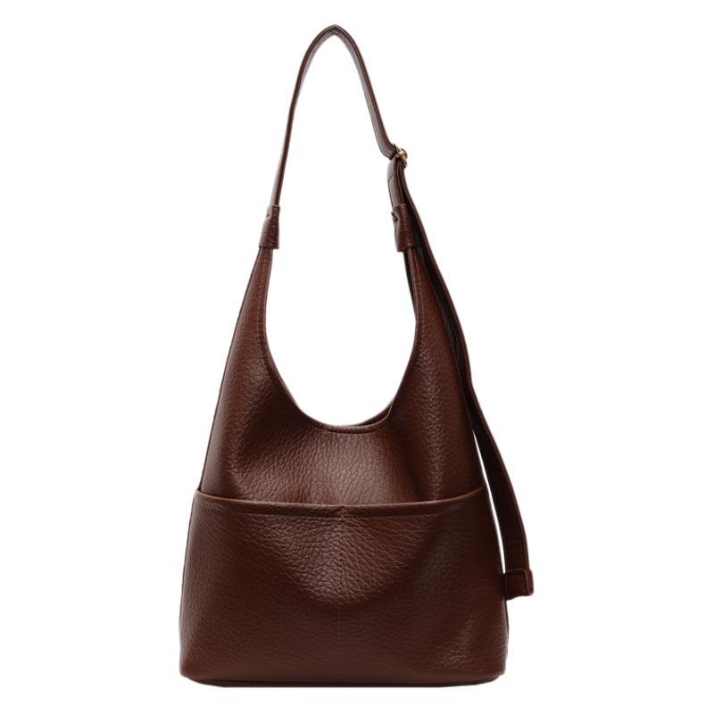 Autumn and winter retro soft surface niche design bag 2025 new women's bag popular popular versatile shoulder bag bucket bag
