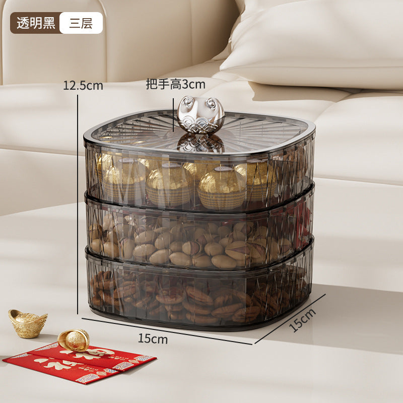 Luxury sealed fruit bowl - premium 2025 design for home living room coffee table - candy & snack display, dried fruit storage box