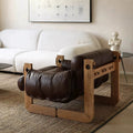 Vintage-inspired casual chair, single solid wood sofa chair, retro designer jersey chair, nordic style home bedroom chair