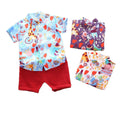 Boys' summer short-sleeve set: stylish kids' summer outfit, casual short-sleeve and shorts two-piece set, korean style baby clothes, trendy