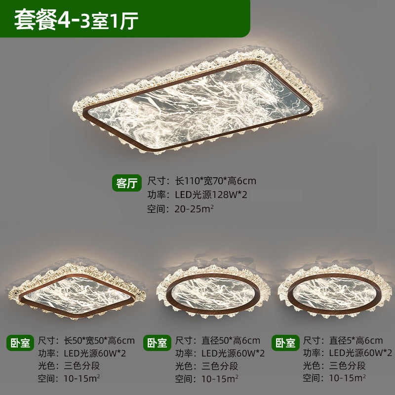 Cloud and mist living room main light Italian light luxury ice crack ceiling light 2025 new modern simple lighting package combination