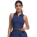Naked-feel compression sports tank top with polo collar – perfect for yoga, running, and fitness. customization available