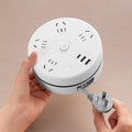Collapsible home power strip with usb ports, cord management, and multi-function socket