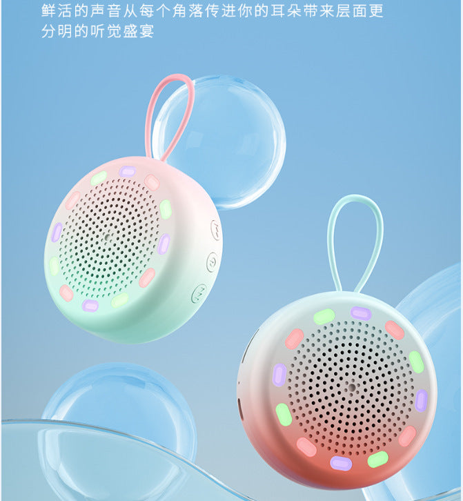 Longweishi d3 wireless bluetooth illuminated mini speaker - stylish color-changing lights, deep bass, tws interconnect, outdoor speaker