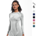 new arrival seamless knittinglong tight high elastic ski suit long sleeves sports running fitness yoga suit tops