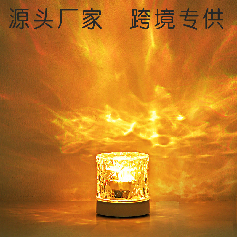 Romantic light & shadow ripple atmosphere lamp - trending live stream background dynamic projection light - birthday bedroom mood night light
