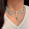 Rice beads necklace wholesale cross-border summer bohemia small fresh jewelry fashion pearl starfish vacation clavicle chain
