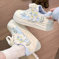 Pink women's cute cat sneakers -  spring/autumn new cartoon student platform korean style skate shoes