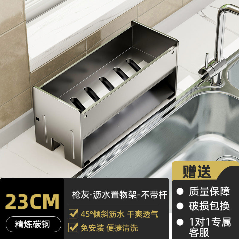 Kitchen sink dishcloth drain rack - multifunctional organizer for sink area, holds sponges, scrubbers, and dish soap