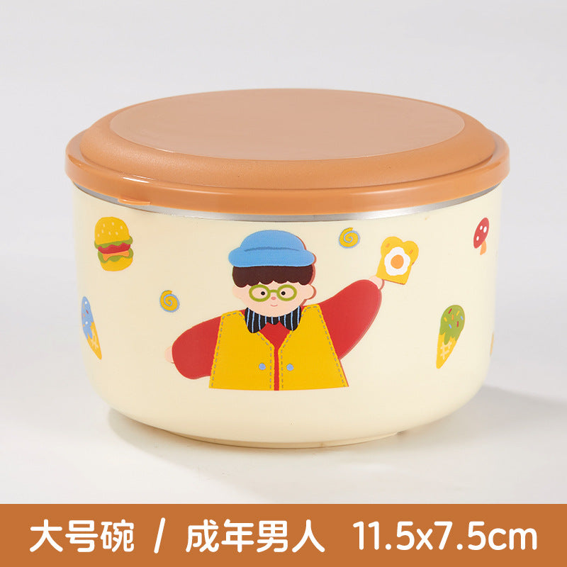 304 stainless steel mug, kids' cartoon cup, family matching water cup set (family of three), children's rice bowl and soup bowl