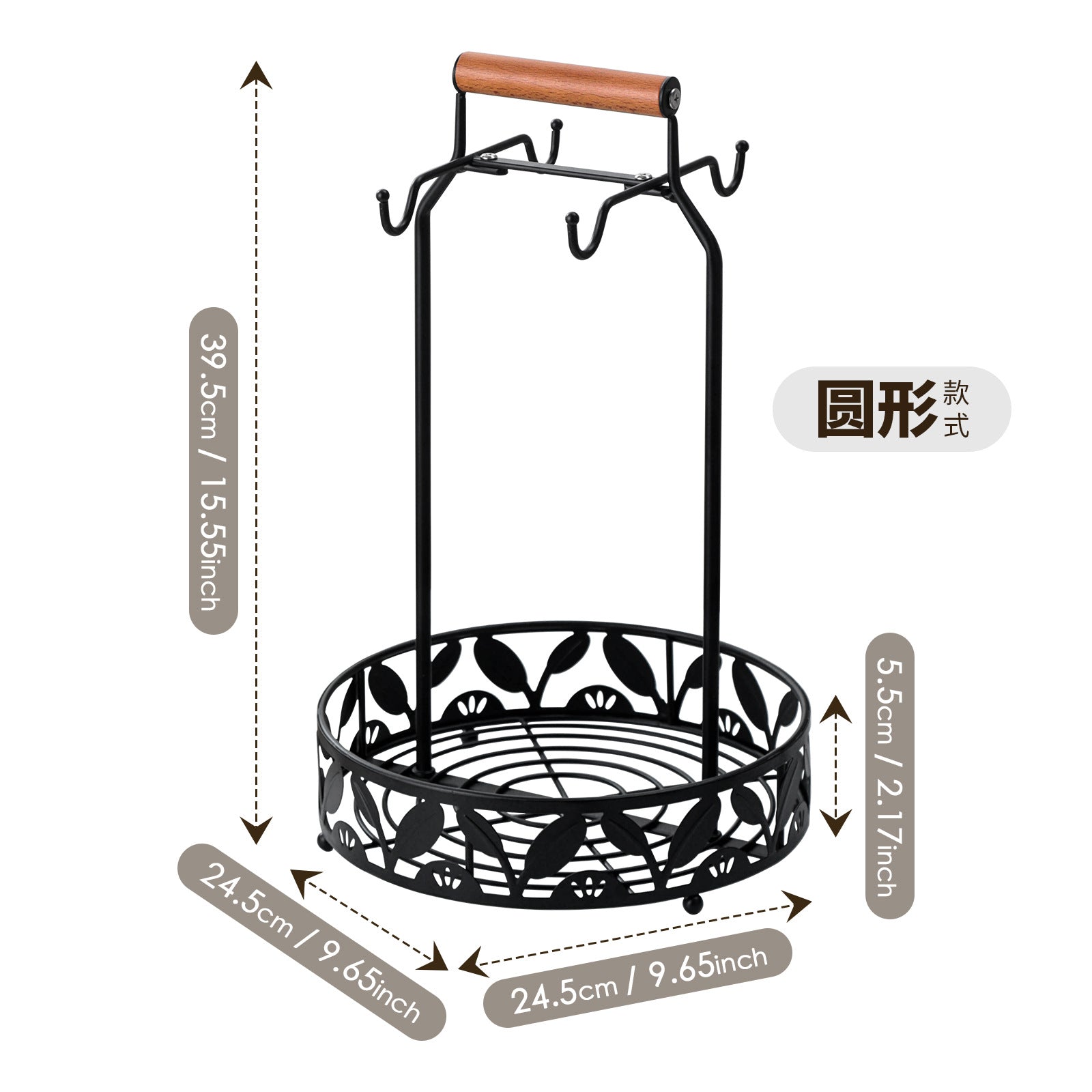 Cross-border coffee cup holder, water cup storage hanger, snack storage rack, wrought iron coffee capsule holder, ear mug holder.