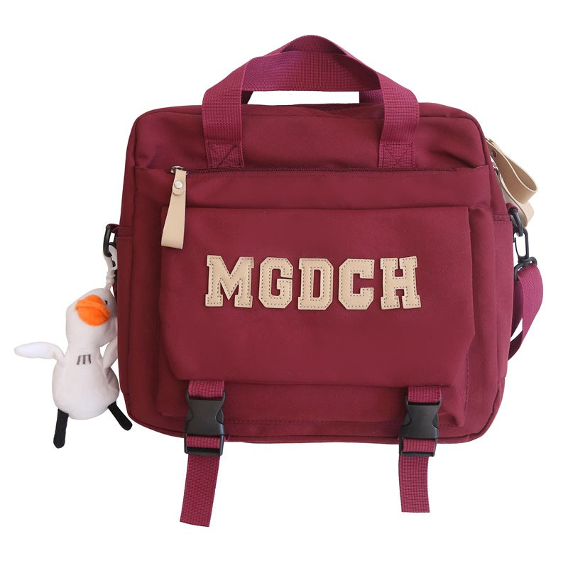 School bag women's new large-capacity backpack crossbody bag men's junior high school high school burden reduction primary school students diagonal span bag