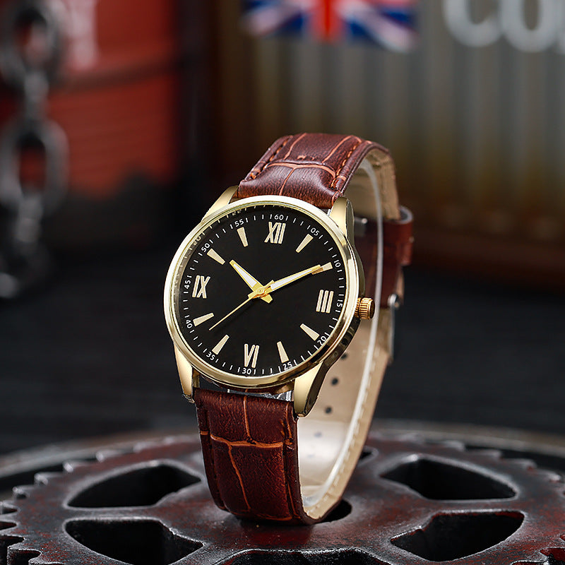 live broadcast men's watch new arrival business men's watch casual geneva quartz watch belt watch