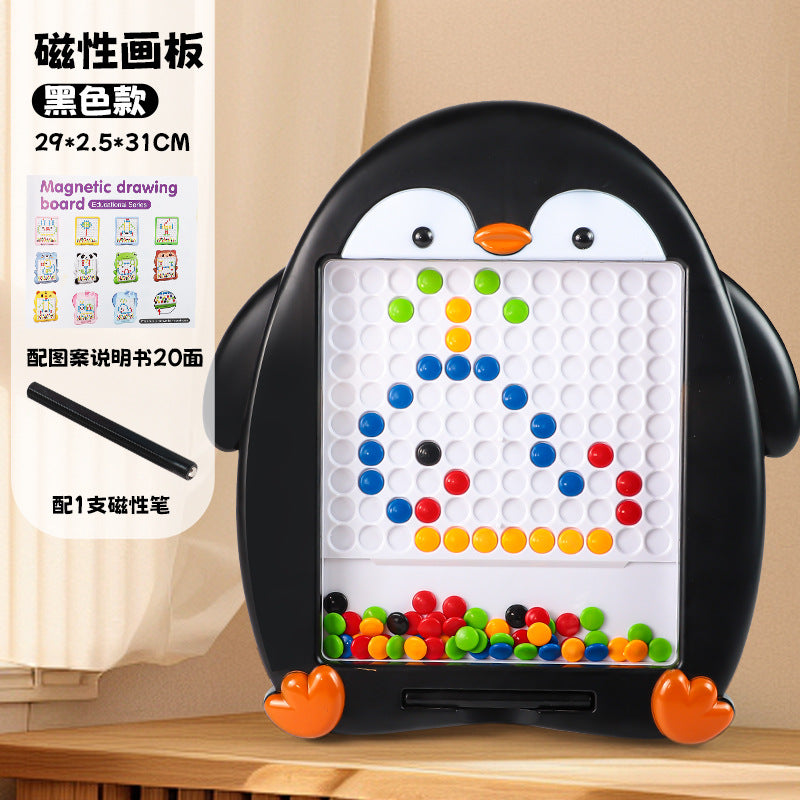 July new product children's magnetic brush drawing board puzzle magnetic ball magnetic bean puzzle magnetic drawing board 61 toy