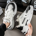 Men's white sneakers - winter breathable 2025 new mesh design, height increasing thick sole, athletic casual running dad shoes, trendy style
