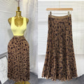K-style high waist elastic waist rufflespleated skirt female a-line skirt slimming lookeasiest for matchwork clothing skirt