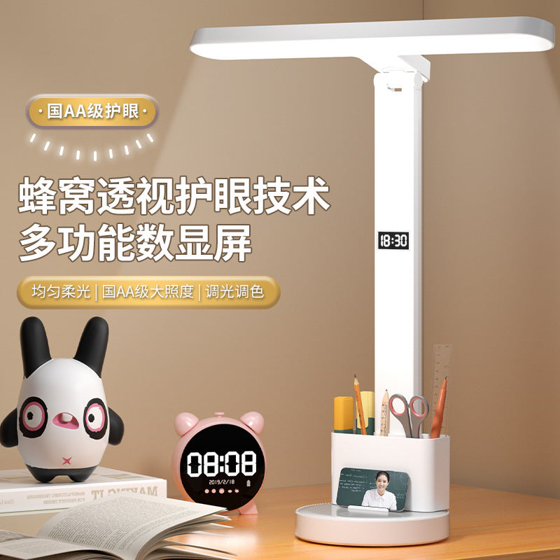 Smart desk lamp - eye protection, designed for learning, national aa grade, student & kids, desk, writing, reading, bedside lamp, anti-myopia