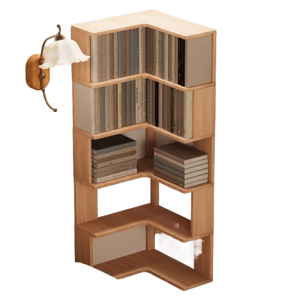 Rotating bookshelf, large capacity home storage rack, living room bookshelf, floor-standing storage rack, wall-mounted student bookcase, wooden bookshelf