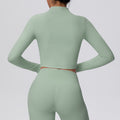 Short zippered outdoor running sports yoga outwearslimming look fitness long sleevesoutwear cloud-like quick-drying yoga clothes for women