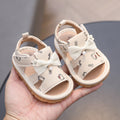 summer girls' sandals: soft-soled first walker shoes with bow detail - cute princess shoes for babies (0-2 years)