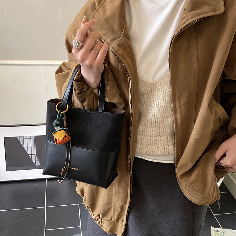 satchelpatchwork bag for women new arrival 2025 super popular large capacity shoulder bucket bag retro niche crossbody bag