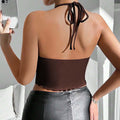 cross-border fashion: sexy halter top - new spring/summer backless crop top for women