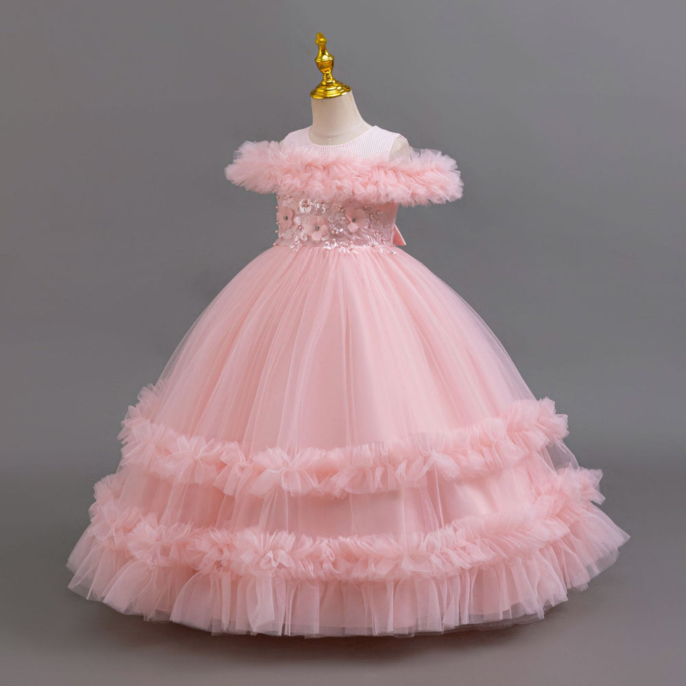 New wholesale girl's dress, fluffy wedding dress, princess dress, flower girl dress, piano recital dress, kids dress
