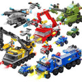 Compatible with lego 6-in-1 city police boys military kindergarten small particle educational building blocks toy wholesale