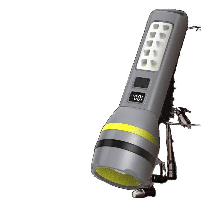 Flashlight Solar Black Technology Travel Camping Site Searchlight Strong Light Rechargeable Long Standby Multifunction