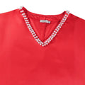 new arrival african party dress v neck pearl decoration bat sleeve contrast colorsatin robe dresses
