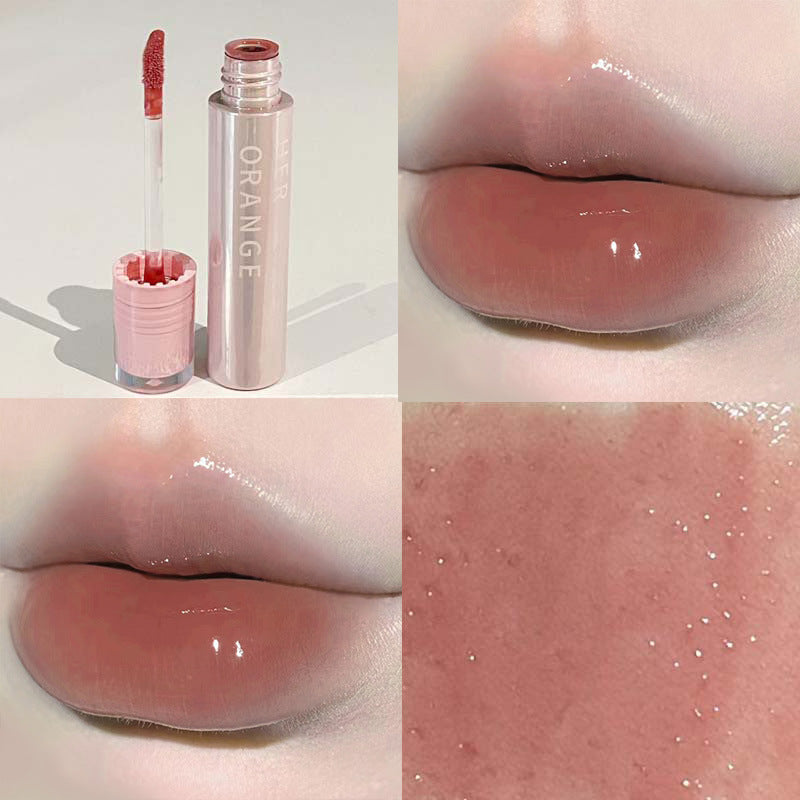 HERORANGE~ Pure Pure Mirror Lip Glaze Holds Makeup to Show Tender Water Light Dudu Lip Lipstick Natural Versatile Lip Gloss