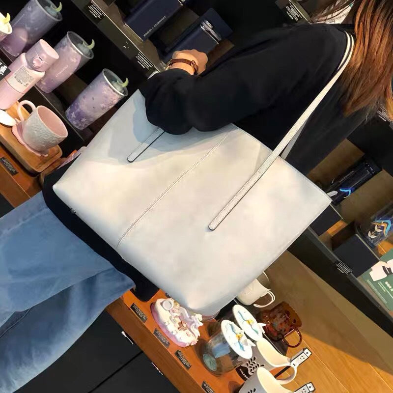 Vintage leather tote bag for women - 2025 new collection - large capacity genuine leather commuter shoulder bag
