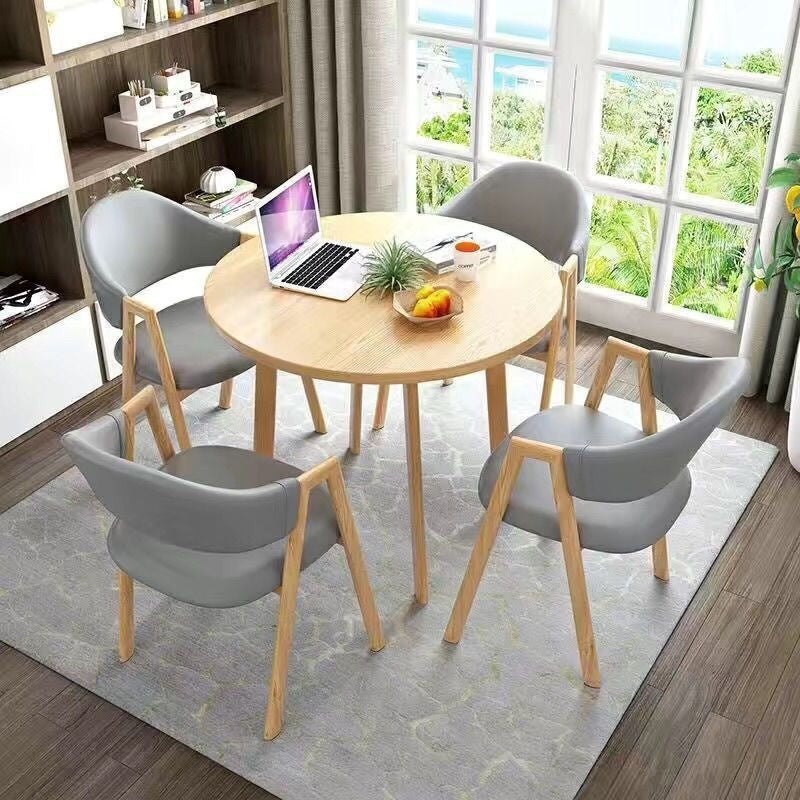 A brief discussion on table and chair combination coffee shop milk tea shop round table office casual small apartment dining table scandinavianfor home
