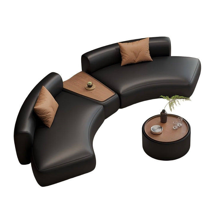 new luxury black semi-circular office sofa set - ideal for business meetings and reception areas