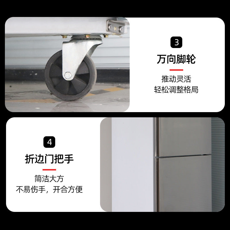 Four-door freezer, commercial for home kitchen, four-six-door large-capacity vertical air-cooled refrigerator, four-door freezer