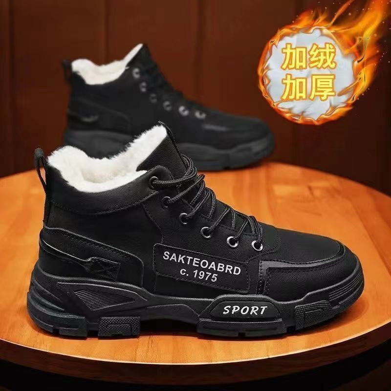 Boots men's winterworkwear high-top men's shoes men's cotton shoes fleece-linedheattechwaterproofnon-slip northeast snow boots men