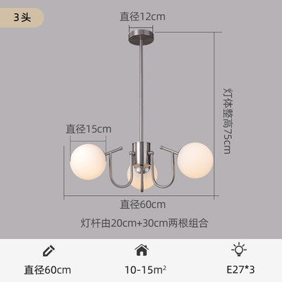 Bauhaus living room chandelier medieval vintage study bedroom light French creative Nordic art magic bean lighting