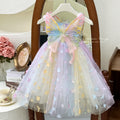 Girls' dress  summer butterfly sequin chic birthday party princess dress little girl rainbow dress