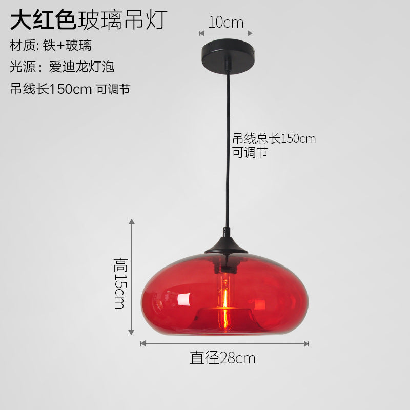 Wholesale round glass hanging, creative personalized colored glass chandelier restaurant modern chandelier bar chandelier bar