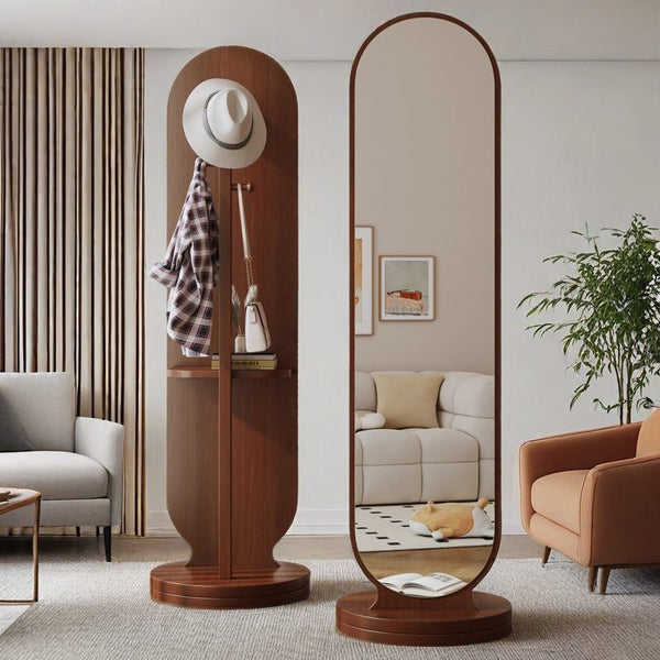 Makeup mirror Full-length mirror Floor mirror Household rotating dressing mirror Audition mirror Girls' bedroom Dormitory mobile coat rack