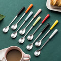 stainless steel tableware spoon, stirring spoon, long-handled soup spoon, household children's spoon, western food dessert coffee spoon wholesale