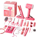 Kids' hair salon playset - realistic pretend play kit with hairdressing tools, comb, straightener, curling iron - perfect birthday gift for girls