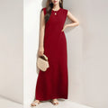 women's summer maxi dress - cross-border european & american apparel - luxury, high-end round neck sleeveless dress