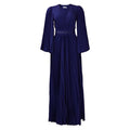 C8478 european and american women's clothing   new v-neck sexy pleated maxi dress cross-border dress
