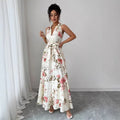 Amazon independent station export long skirt  summer new european and american cross-border women's printed sleeveless dress