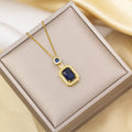 Tz-8235 gold blue necklace