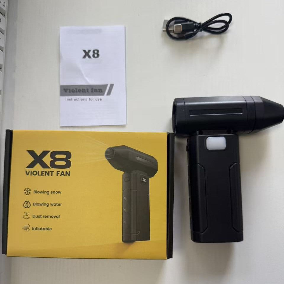 x8 violent fan turbine high-speed rotate dust removal hair dryer desktop portable handheld high wind power