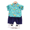 summer new arrivals: boys' summer outfit - casual shirt & shorts set (two-piece) for infants and toddlers