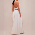 european and american export women's artistic sleeveless single-breasted backless socialite fashion dress